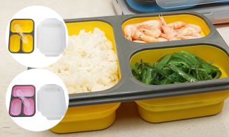 Αναδιπλούμενο Lunch Box Σιλικόνης σε 2 Χρώματα