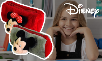Κασετίνα Λούτρινη 3D Γκρι Mickey & Minnie Disney