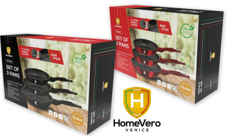 HomeVero Σετ αντικολλητικά τηγάνια 3 τμχ.