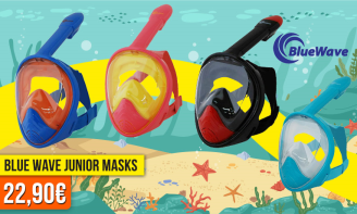 Παιδική Full Face Mάσκα Θαλάσσης Blue Wave Junior
