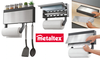 Επιτοίχια Πολυθήκη Κουζίνας 3 σε 1 Inox Metaltex