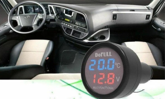 Βολτόμετρο Θερμόμετρο Αυτοκινήτου USB 2.1A Θύρα