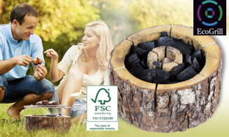 EcoGrill BBQ από Κορμό Δέντρου για Camping-Παραλία-Κήπο